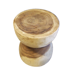 Stolik Stołek Owal okrągły pełne drewno TEAK 45cm